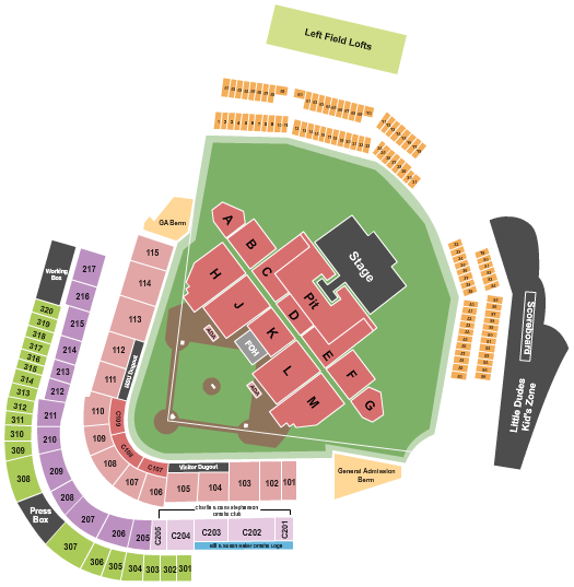 Dudy Noble Field Seating Chart: Endstage Pit