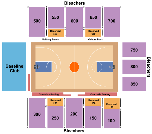 Dunn-Oliver Acadome Seating Chart: Basketball