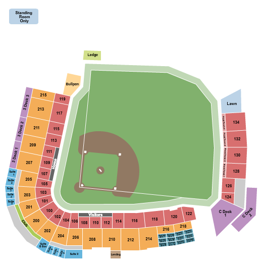 Durham Bulls Athletic Park Seating Chart: Baseball 2