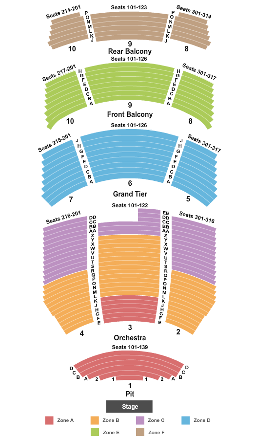 Santander Performing Arts Center Reading Seating Chart