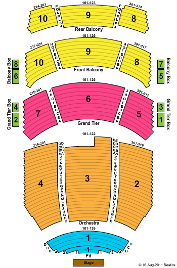 Durham Performing Arts Center Seating Chart