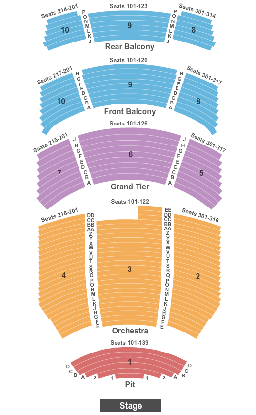 Durham Performing Arts Center Seating Chart