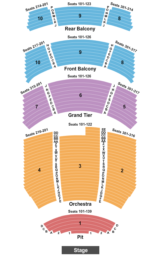 Charleston Pac Seating Chart