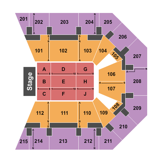 EECU Center Seating Chart: Endstage