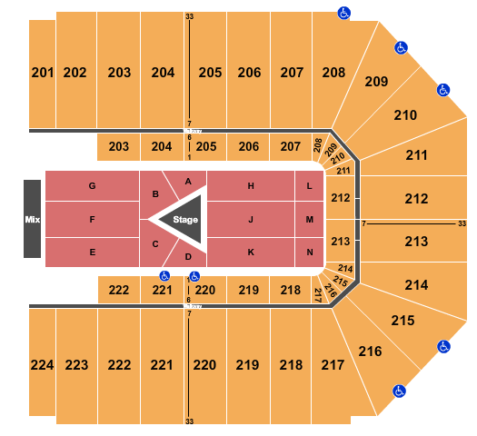 EJ Nutter Center Seating Chart: Center Stage