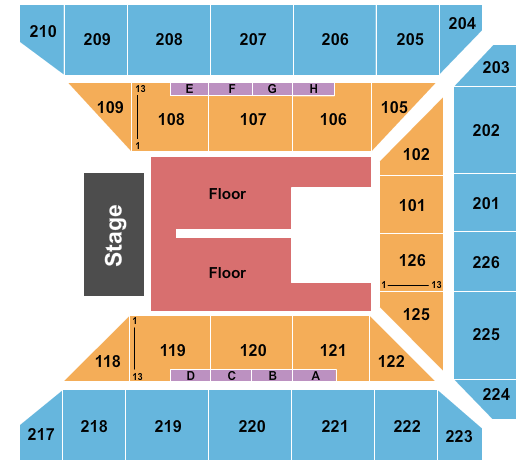 George Gervin GameAbove Center Seating Chart: Endstage RSV Flr