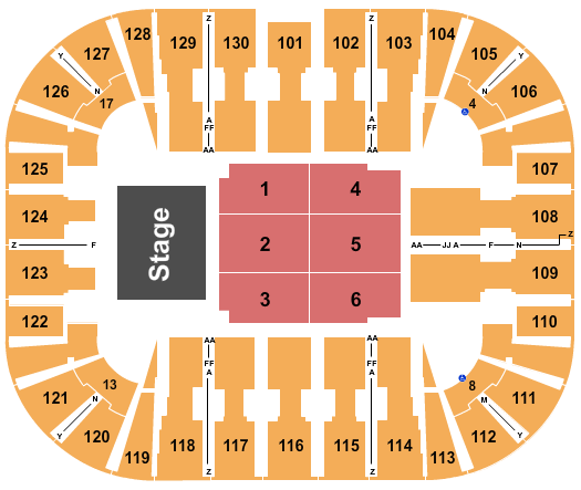 EagleBank Arena Seating Chart: Endstage 3