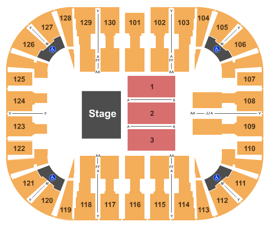 EagleBank Arena Seating Chart: Half House