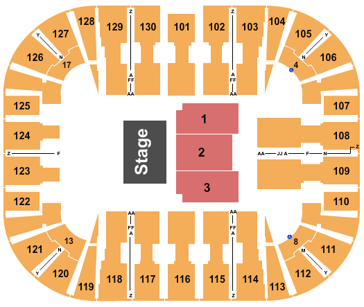 EagleBank Arena Seating Chart: Half House 4