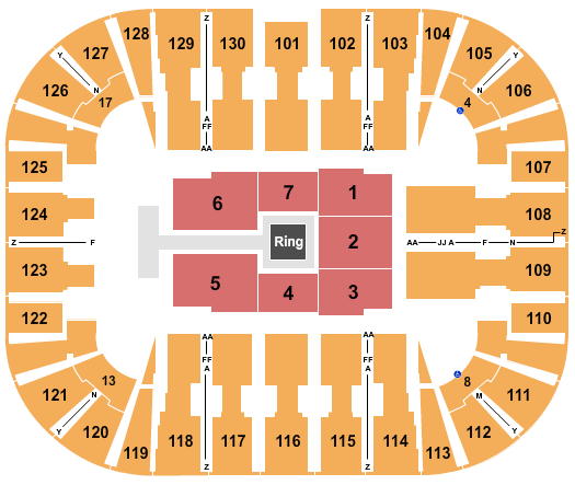 EagleBank Arena Seating Chart: WWE