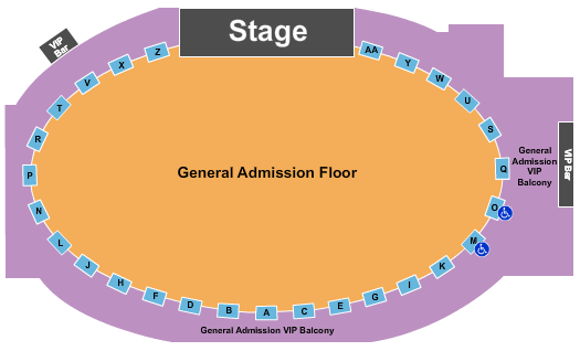 Eagles Ballroom Seating Chart: GA Floor/Balcony/VIP