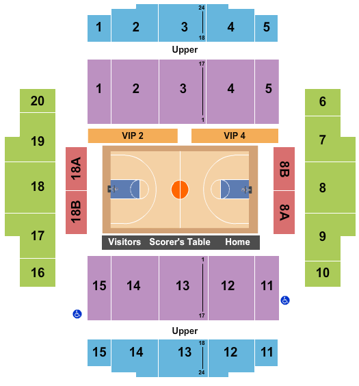 Earle A. Chiles Center Seating Chart: Basketball 2