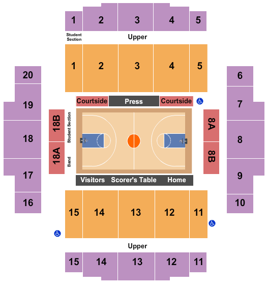 Earle A. Chiles Center Seating Chart: Basketball