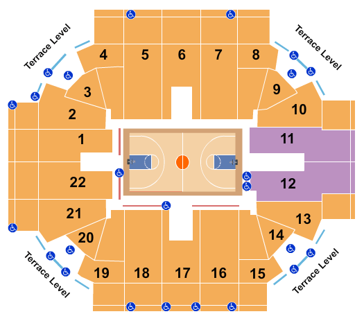 Robins Center Seating Chart: Basketball