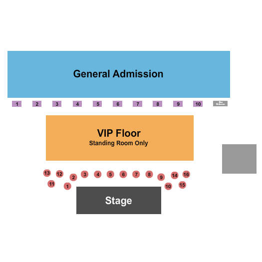 Eastern Sierra Tri-County Fairgrounds Seating Chart: GA/VIP Floor/Tables