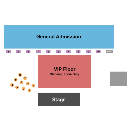 Eastern Sierra Tri-County Fairgrounds Seating Chart: GA/VIP Floor/Tables 2