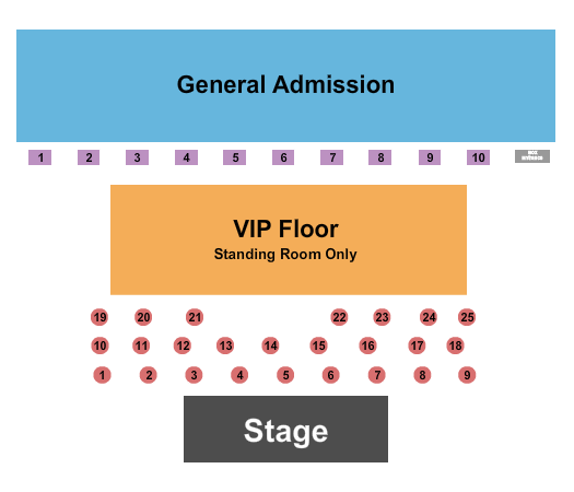 Eastern Sierra Tri-County Fairgrounds Seating Chart: GA/VIP Floor/Tables 3