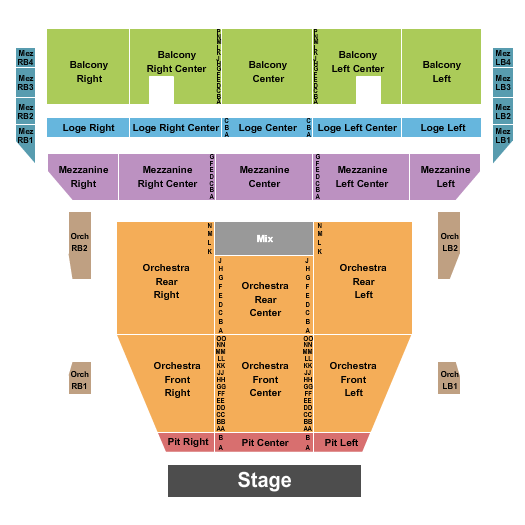 Eastman Theatre Seating Chart: End Stage