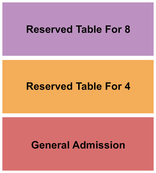 East of Omaha Seating Chart: GA & RSV Tables