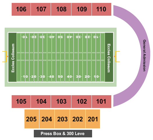 Eccles Coliseum Seating Chart: Football