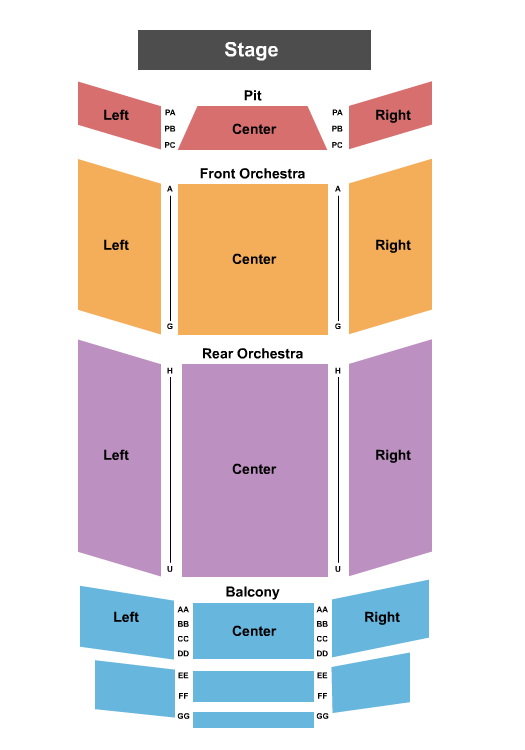 Ector Theatre Seating Chart: Endstage Reserved w/ Pit