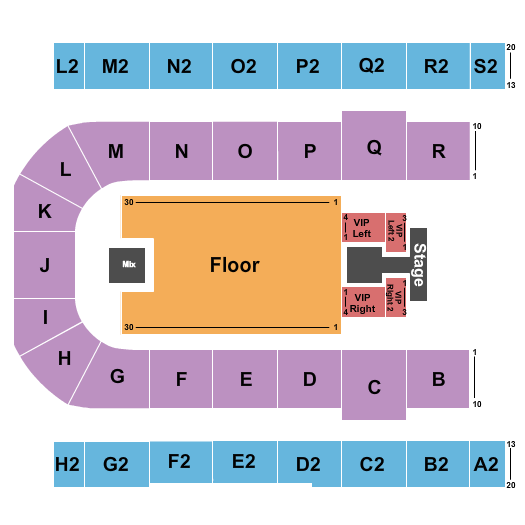 Edmonton EXPO Seating Chart: Endstage Floor w/VIPs