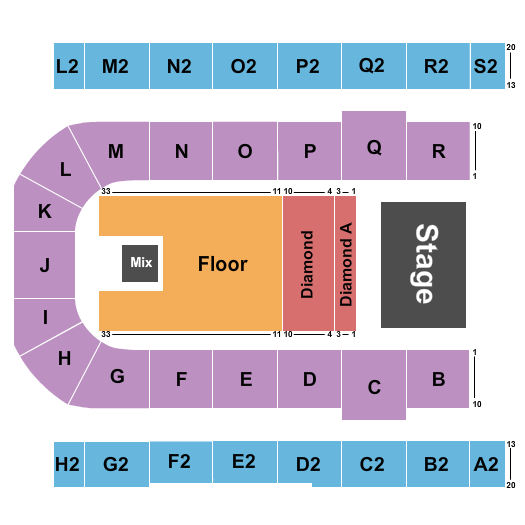 Edmonton EXPO Seating Chart: Endstage with Diamonds