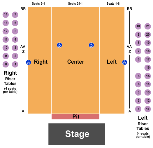 Egyptian Room At Old National Centre Seating Chart: End Stage