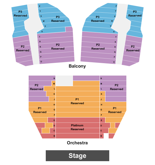 Egyptian Theatre - Boise Seating Chart: P1-2-3/Plat. Rsvd 2