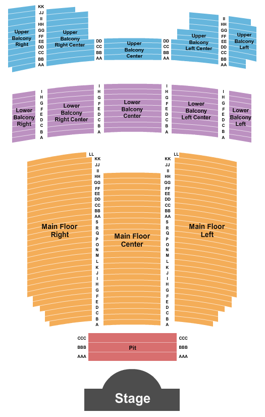 Egyptian Theatre - DeKalb Seating Chart: Endstage Pit