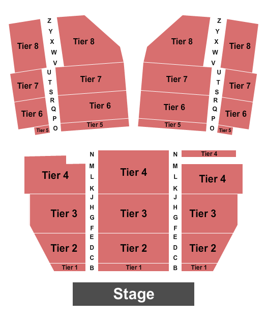 Egyptian Theatre - Boise Seating Chart: Endstage Tier 1-8