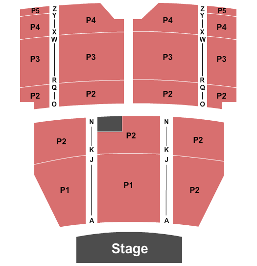 Egyptian Theatre - Boise Seating Chart: Endstage P1-P5