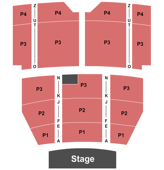 Egyptian Theatre - Boise Seating Chart: P1-P4 2