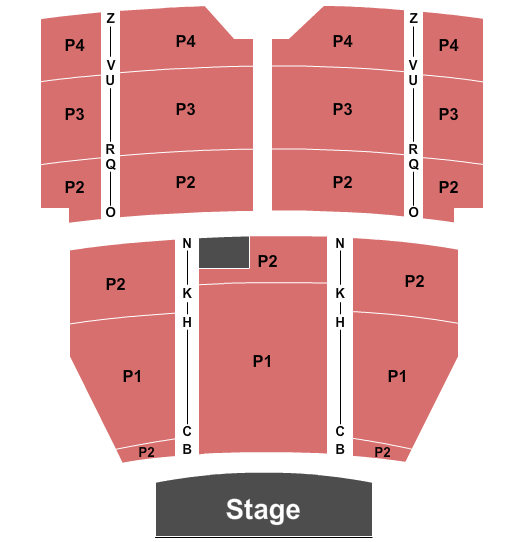 Egyptian Theatre - Boise Seating Chart: P1-P4