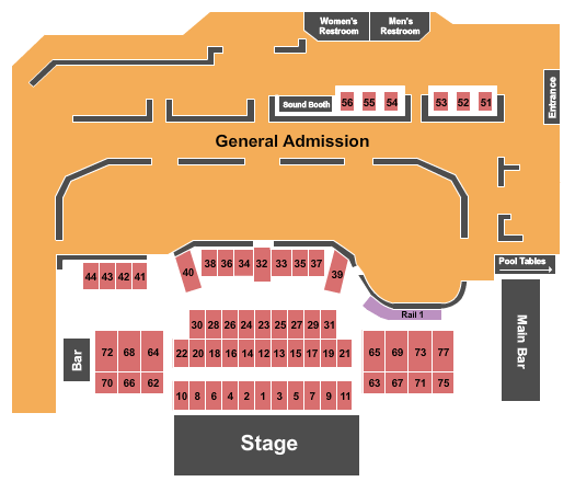 Eight Seconds Saloon Seating Chart: Reserved Tables & GA