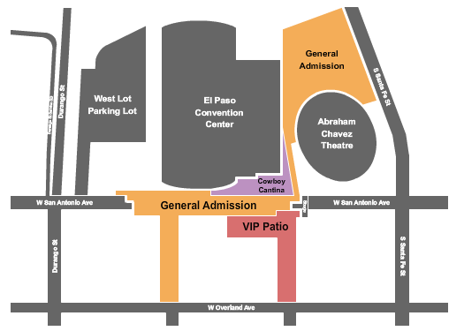 El Paso Convention Center Outdoor Plaza Seating Chart: Endstage