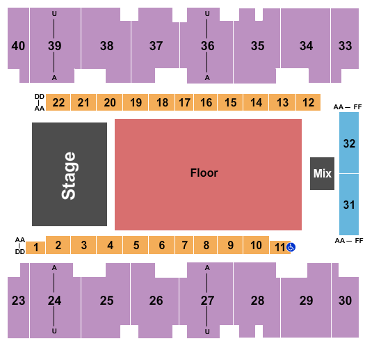 El Paso County Coliseum Seating Chart: Endstage 2