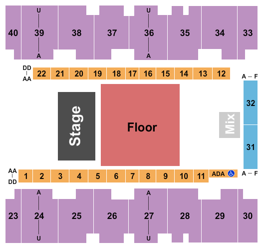 El Paso County Coliseum Seating Chart: Endstage 3