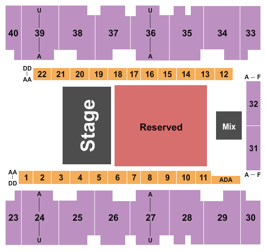 El Paso County Coliseum Seating Chart: Endstage Reserved