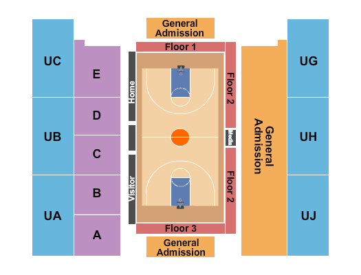 Eleanor R. Baldwin Arena Seating Chart: Basketball 2