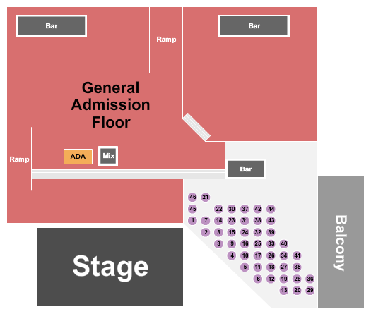 Electric City Seating Chart: GA & Tables 4
