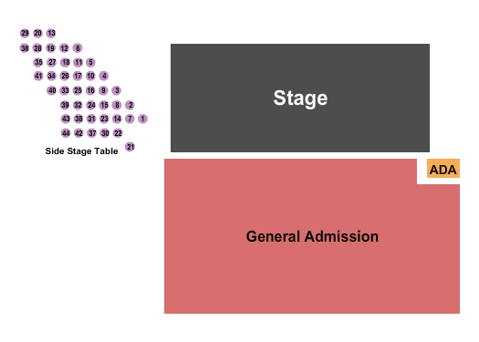 Electric City Seating Chart: GA & Side Stage Tables