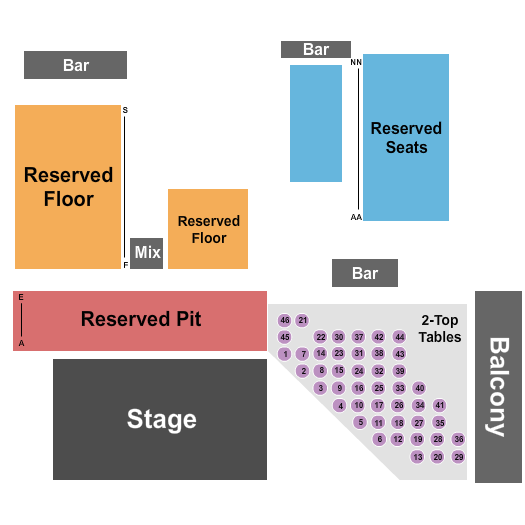 Electric City Seating Chart: Reserved/Tables