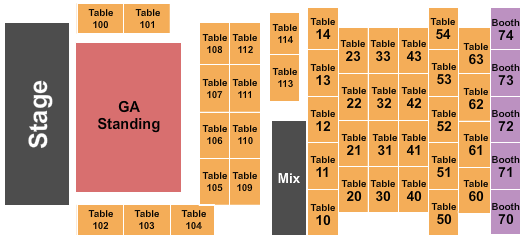 Elevation 27 Seating Chart: GA & Tables 4