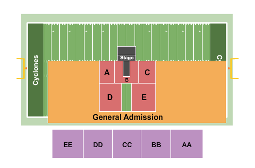 Elizabethton High School Citizens Bank Stadium Seating Chart: Concert w/ Catwalk