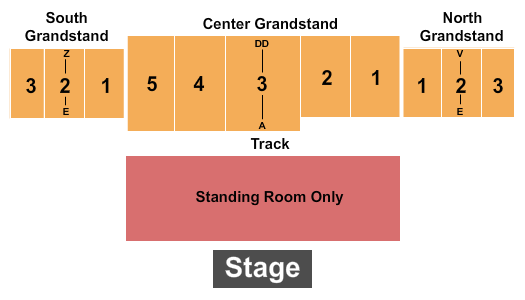 Elkhart County Fairgrounds Seating Chart: Standing & Reserved