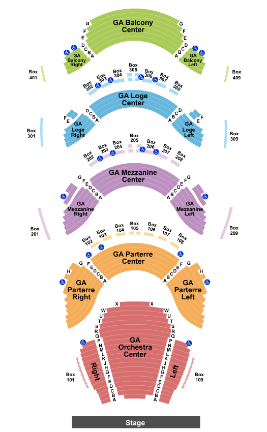 Ellie Caulkins Opera House Seating Chart: Endstage - GA Sections