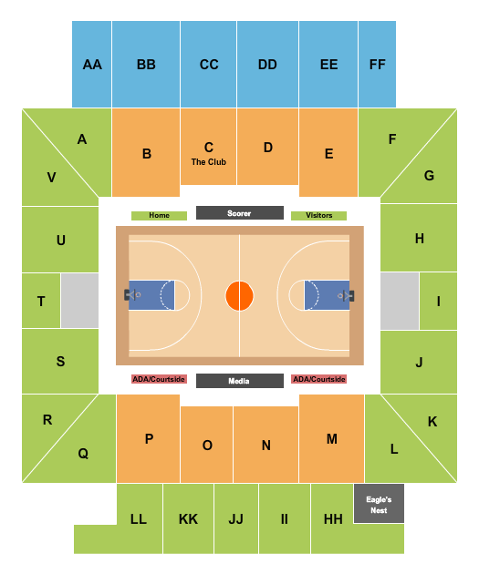 Ellis T. Johnson Arena Seating Chart: Basketball