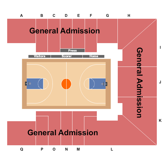 Elma Roane Fieldhouse Seating Chart: Basketball