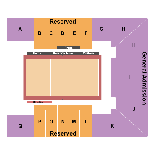 Elma Roane Fieldhouse Seating Chart: Volleyball